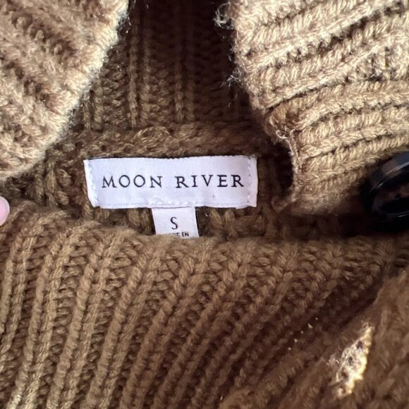 Anthropologie Moon River Sweater Crochet Button Dress Green Sz S - Picture 2 of 16